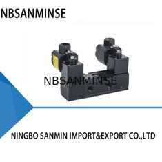 SANMIN مقاومة للانفجار أنبوب لوحة نوع لفائف مزدوجة 70 ° C NBR Seal 0.15-0.8Mpa DC24V 3.5W صمام الملف اللولبي الهوائي