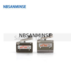 NBSANMINSE V2-M5 V2-1 / 8 2/2 صمام التحكم الميكانيكي في الهواء ثنائي الاتجاه خط أتمتة صمام الأسطوانة