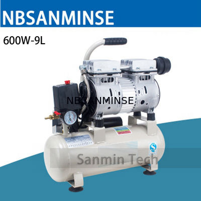 600W - 9L مصغرة ضاغط الهواء Oilless ارتفاع ضغط كتم تصميم الخشب العامل تطبيق المنزل AC220V جودة عالية سانمين