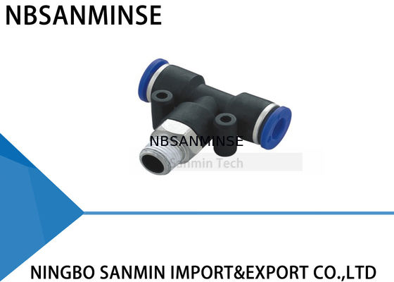 PT البلاستيك ذكر فرع تي تركيب هوائي دفع في الملحقات آلة موصل Sanmin