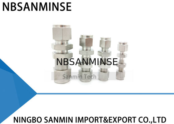 BU Bulkhead الاتحاد الفولاذ المقاوم للصدأ SS316L تركيب هوائي تركيب السباكة جودة عالية Sanmin
