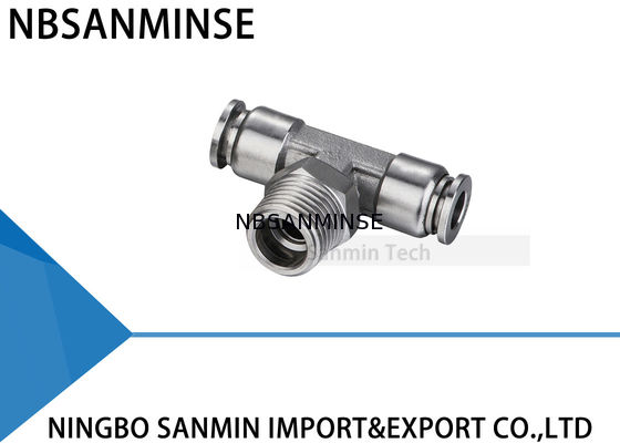 Nbsanminsse sspt m5 m6 1/8 1/4 3/8 1/2 ss316l المقاوم للصدأ ادفع في الهوائية الغذاء الصف ذكر فرع المحملة المناسب