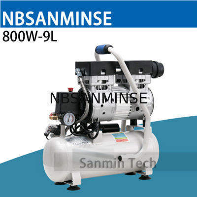 800W - 9L مصغرة ضاغط الهواء Oilless ارتفاع ضغط كتم تصميم الخشب العامل تطبيق المنزل AC220V جودة عالية سانمين