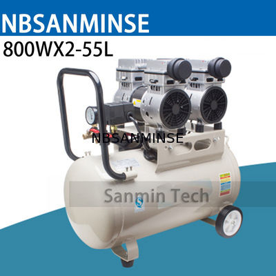 800WX2 - 55L مصغرة ضاغط الهواء Oilless ارتفاع ضغط كتم تصميم الخشب العمل الرئيسية تطبيق AC220V جودة عالية